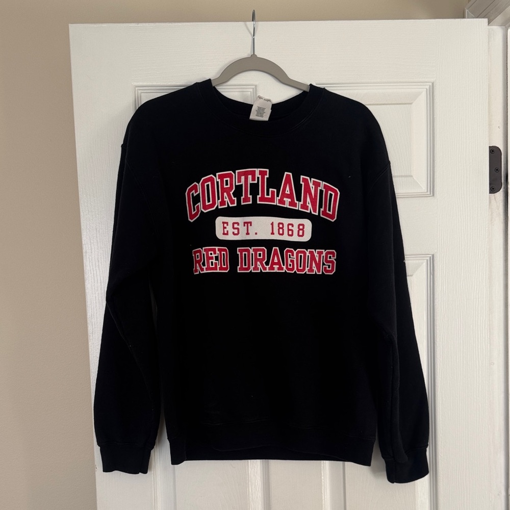 Cortland College Black Crewneck: medium